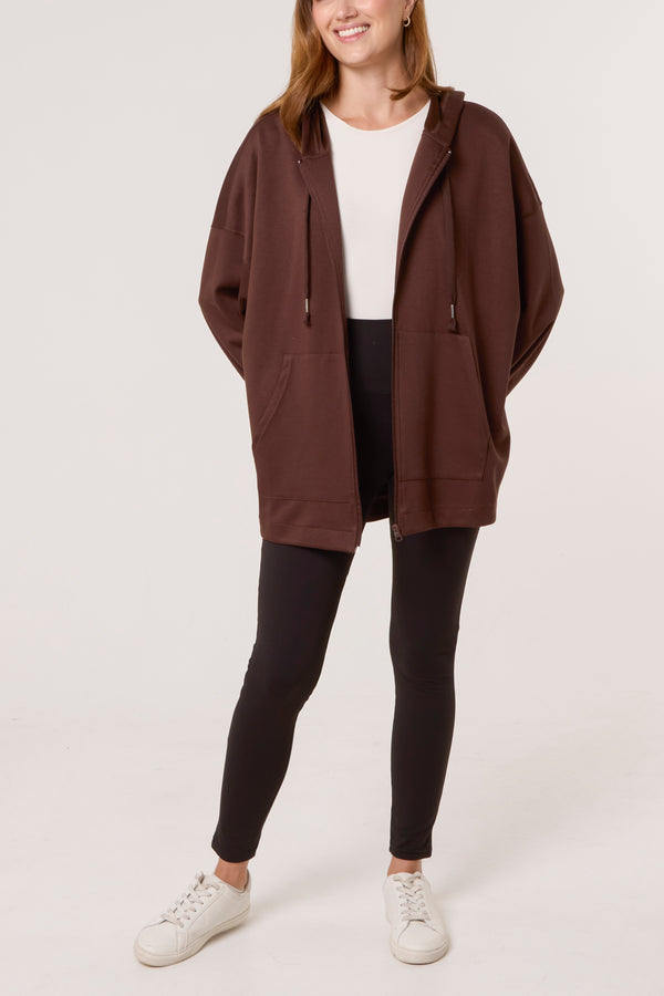 Qed London Oversized Zip Through Hoodie
