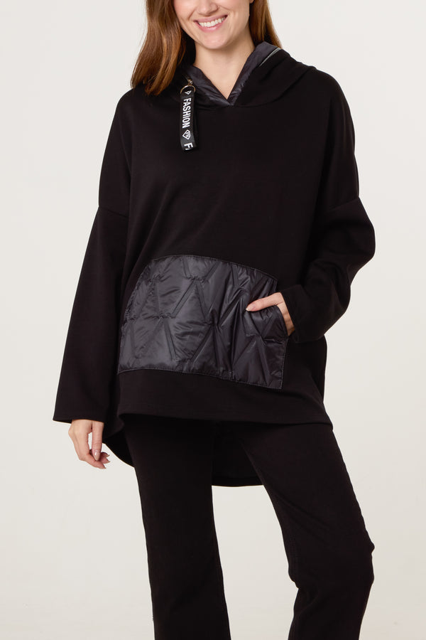 Qed London Padded Details Soft Touch Hoodie