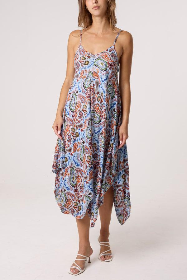 qed london Paisley Hanky Hem Cami Dress