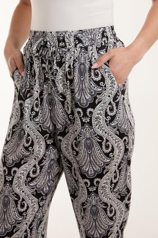 Qed London Paisley Print Capri Trousers