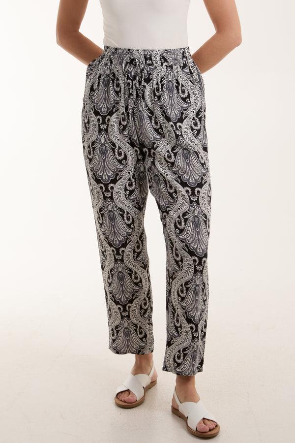 qed london Paisley Print Capri Trousers