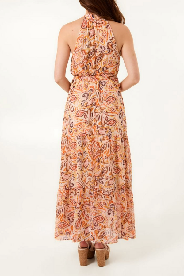 Qed London Paisley Print Halter Neck Midi Dress