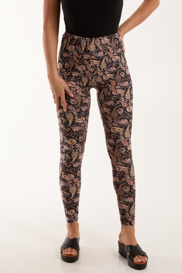 qed london Paisley Print Soft Touch Leggings