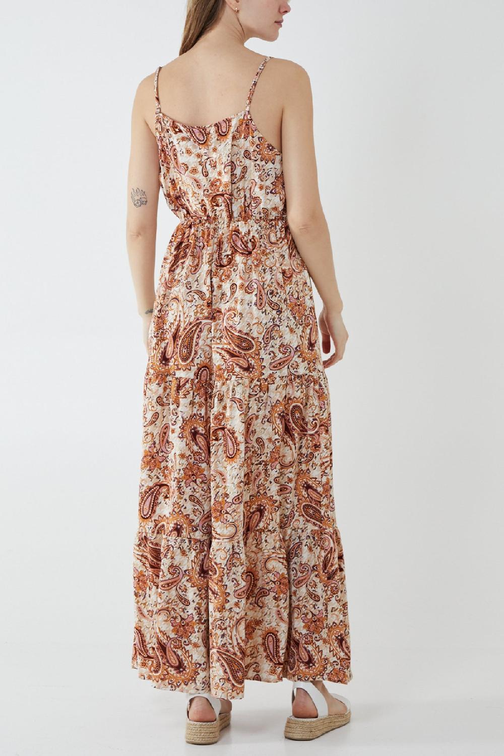 Qed London Paisley Print Wrap Front Maxi Dress