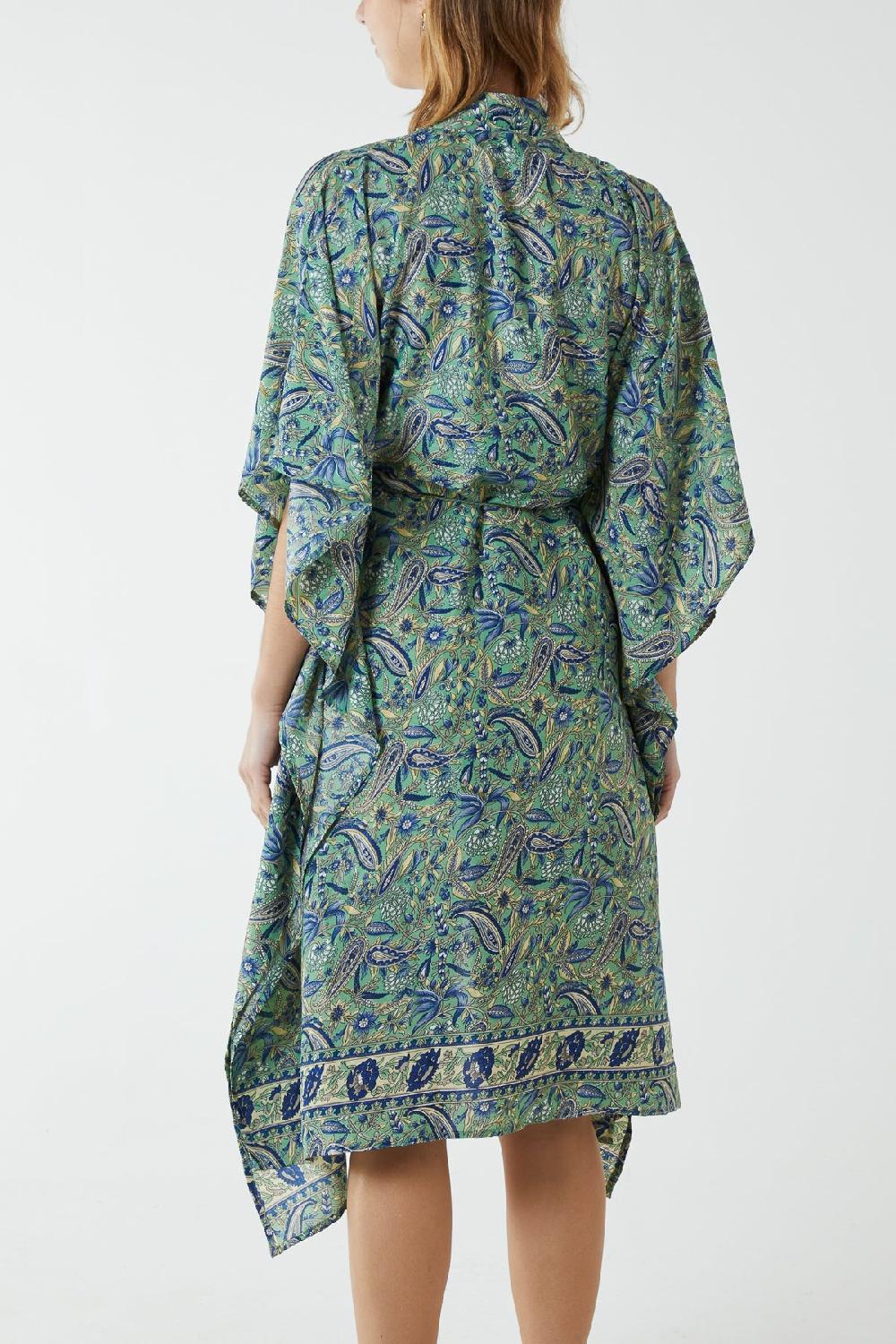 Qed London Paisley Tassle Tie Kimono