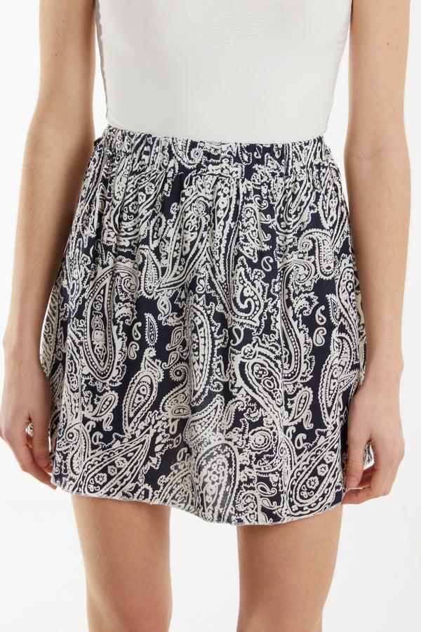 Qed London Paisley Wallpaper Skater Skirt