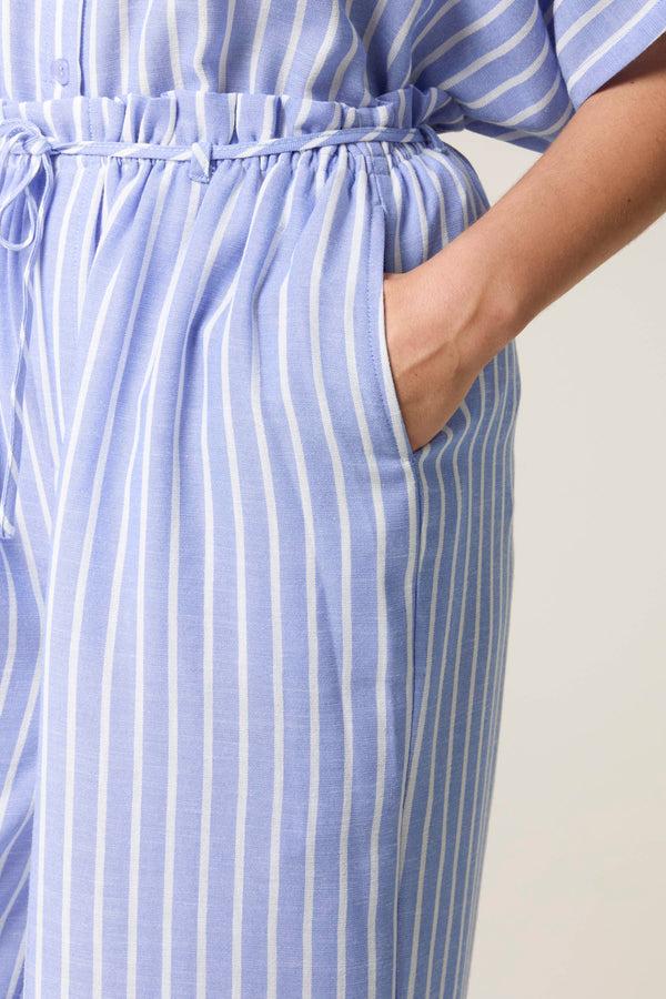 Qed London Paperbag Waist Pinstriped Trouser