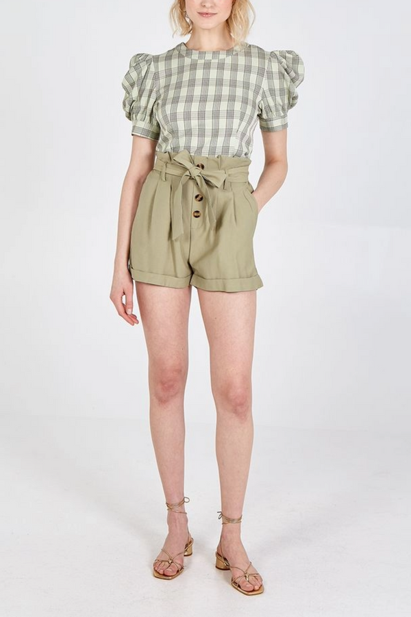 Qed London Paperbag Waist Shorts