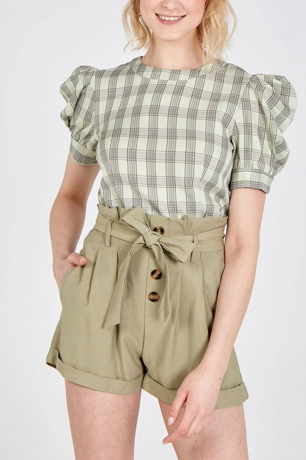 qed london Paperbag Waist Shorts