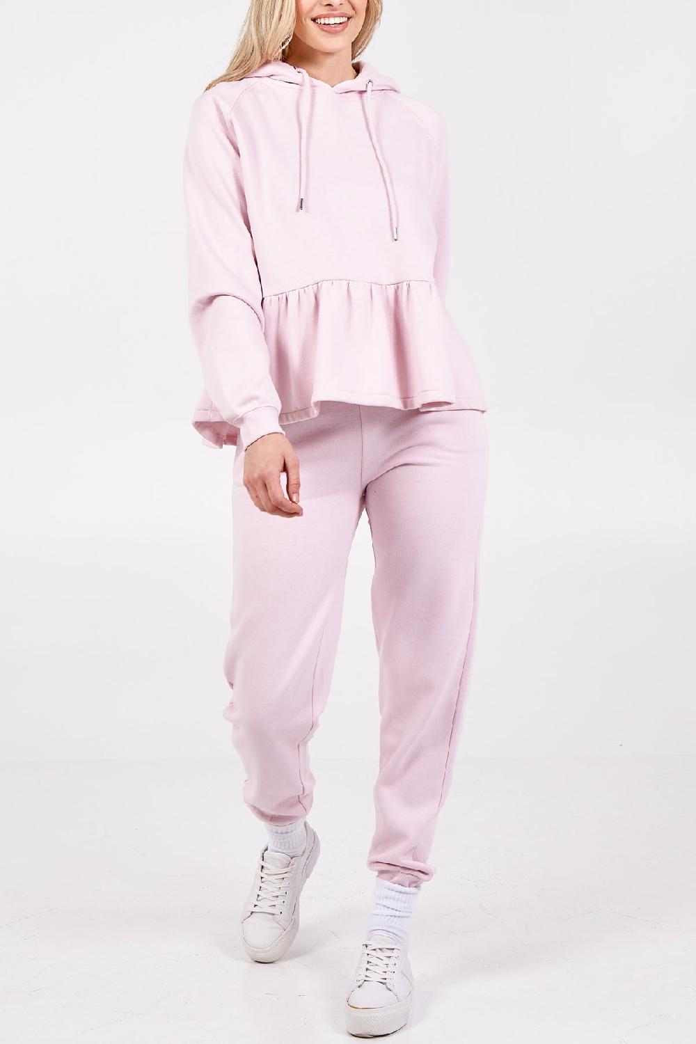Qed London Peplum Hoodie & Loungewear Jogger Set