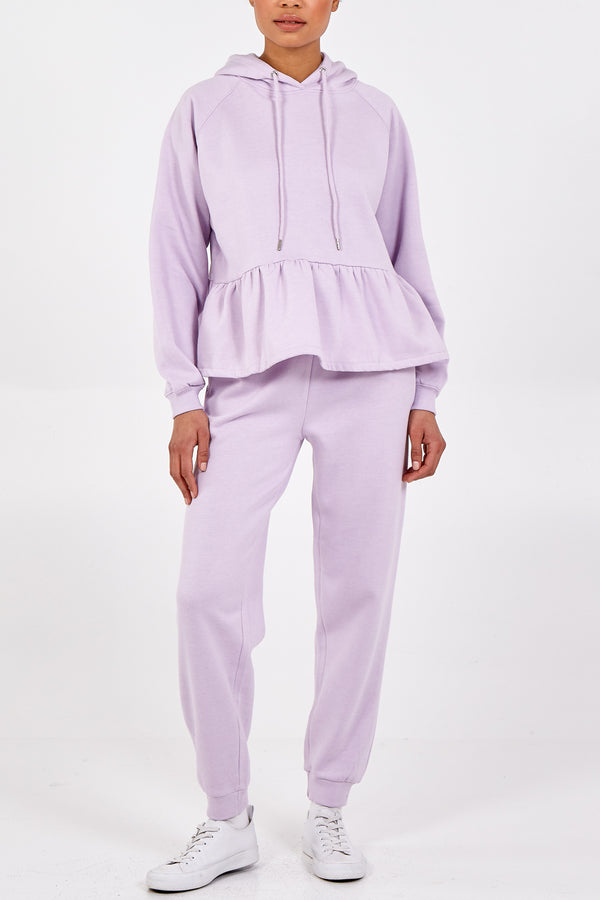 qed london Peplum Hoodie & Loungewear Jogger Set