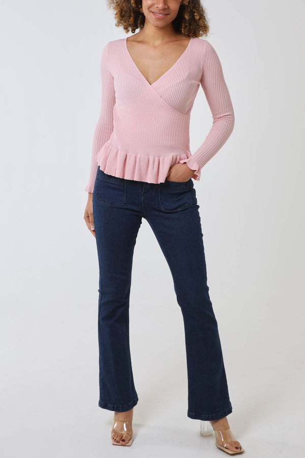Qed London Peplum Wrap Jumper