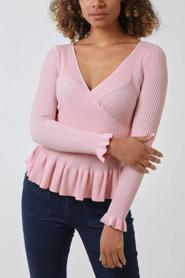 Qed London Peplum Wrap Jumper