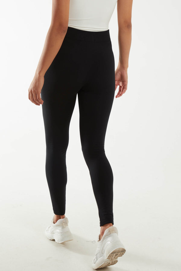 Qed London Petite Black Fleeced Lined Legging