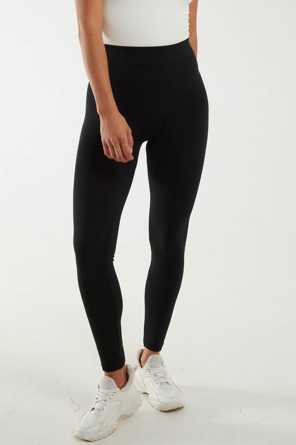 Qed London Petite Black Fleeced Lined Legging