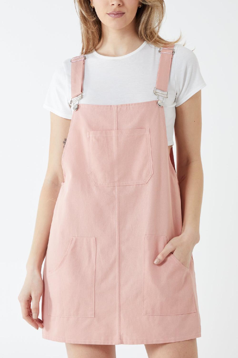 Qed London Pinafore Three Pocket Dress