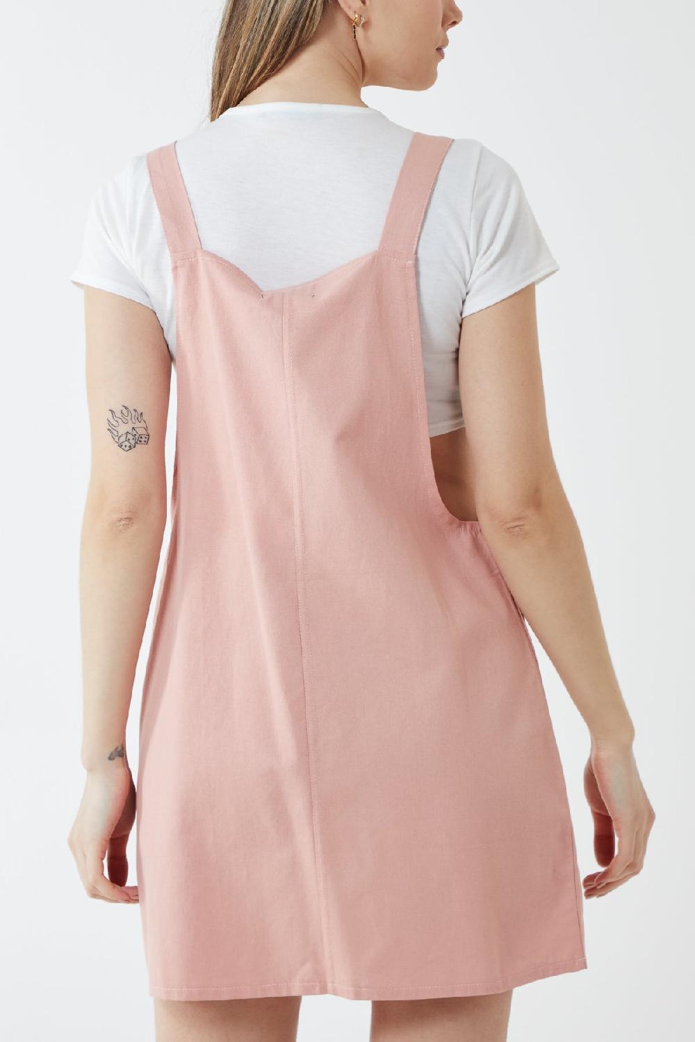 Qed London Pinafore Three Pocket Dress