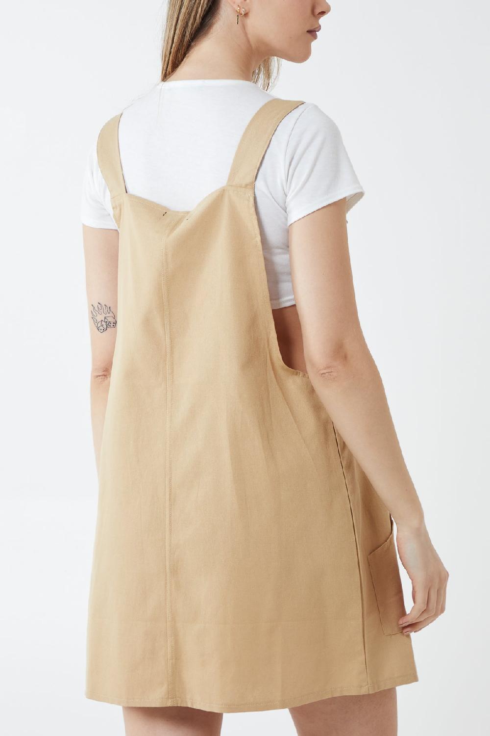 Qed London Pinafore Two Pocket Dress