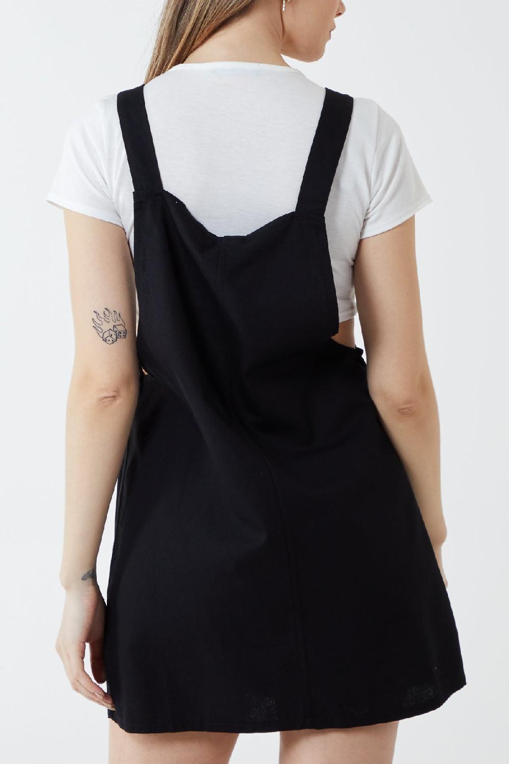 Qed London Pinafore Two Pocket Dress