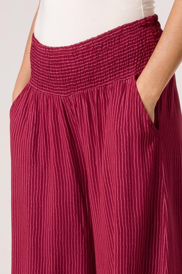 Qed London Pinstripe Wide Leg Trousers