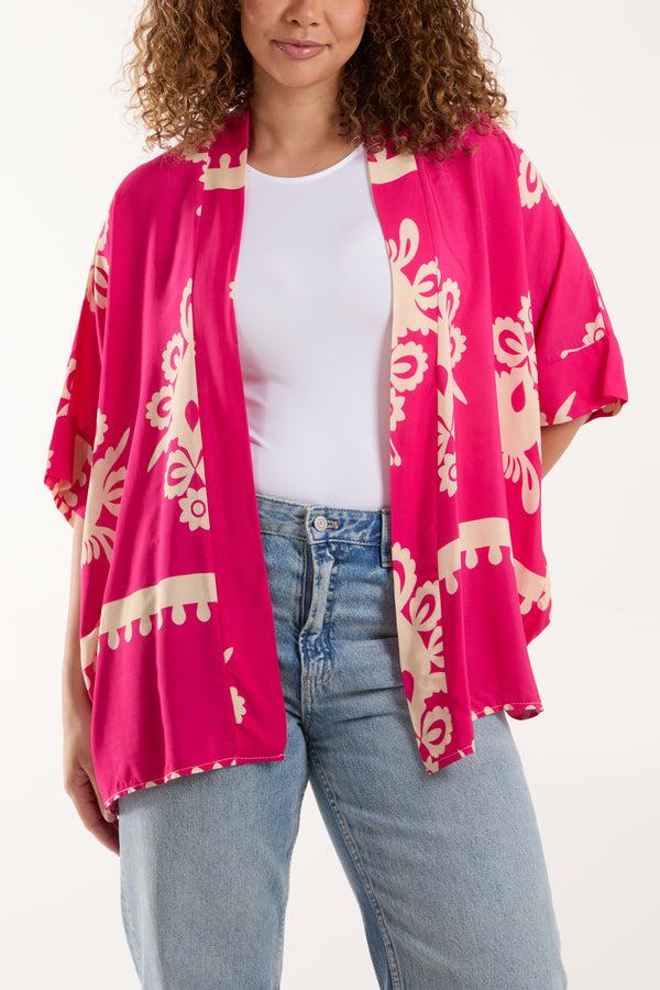 qed london Placement Print Kimono Jacket