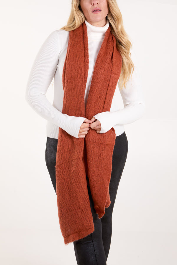Qed London Plain Fluffy Scarf