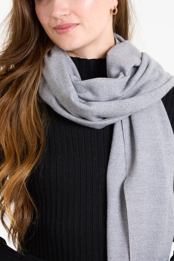 Qed London Plain Fluffy Tassel Scarf