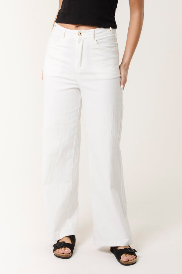 qed london Plain Wide Leg Jean Trousers