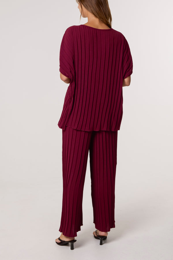 Qed London Pleated Blouse & Trouser Co-ord