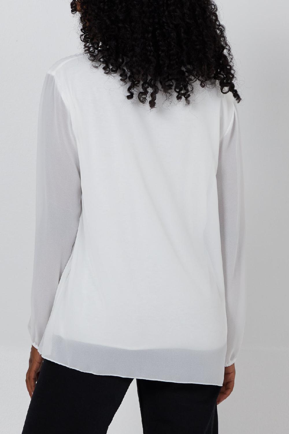 Qed London Pleated Long Sleeve Necklace Top