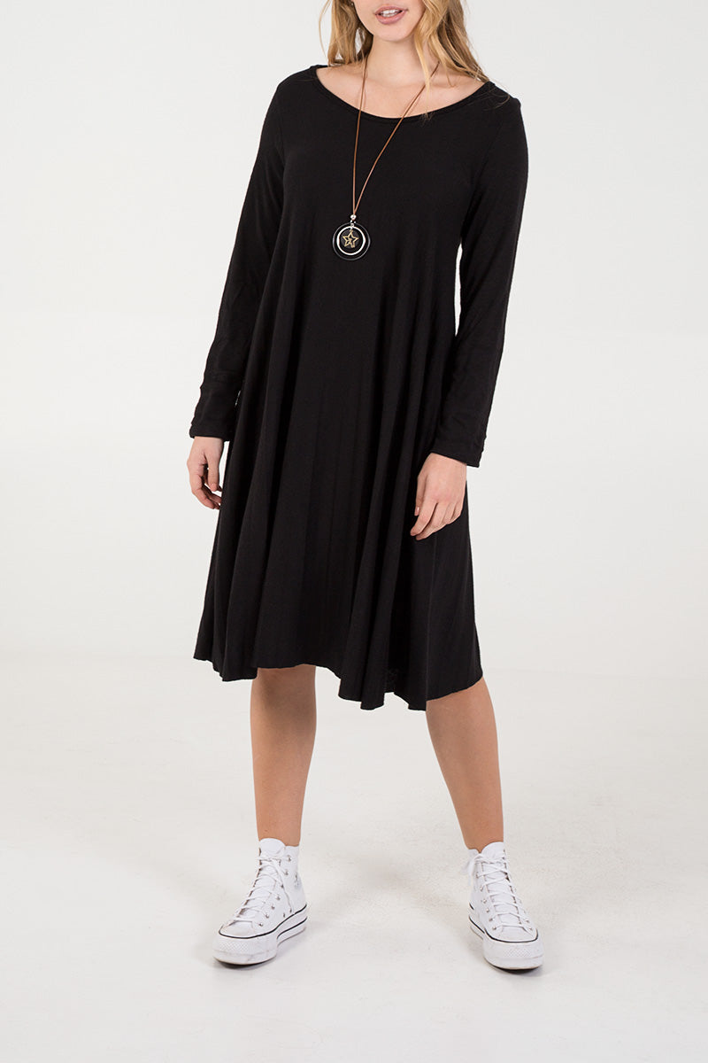 Qed London Pleated Necklace Dress