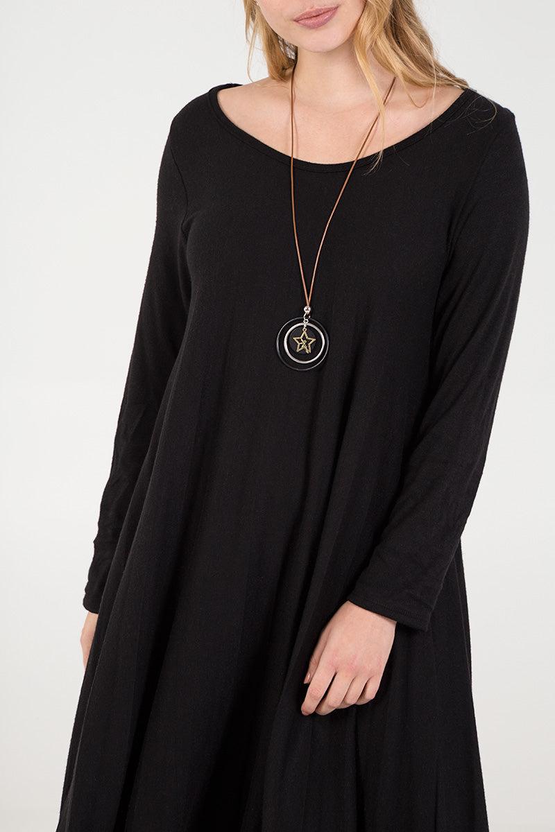 Qed London Pleated Necklace Dress