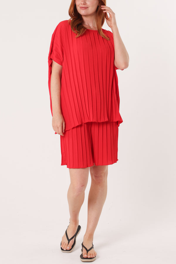 qed london Pleated Top & Bermuda Co-Ord Set