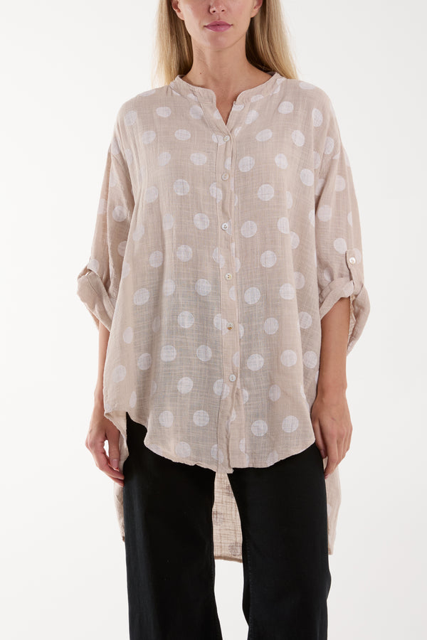 Qed London Polka Dot Cotton Shirt