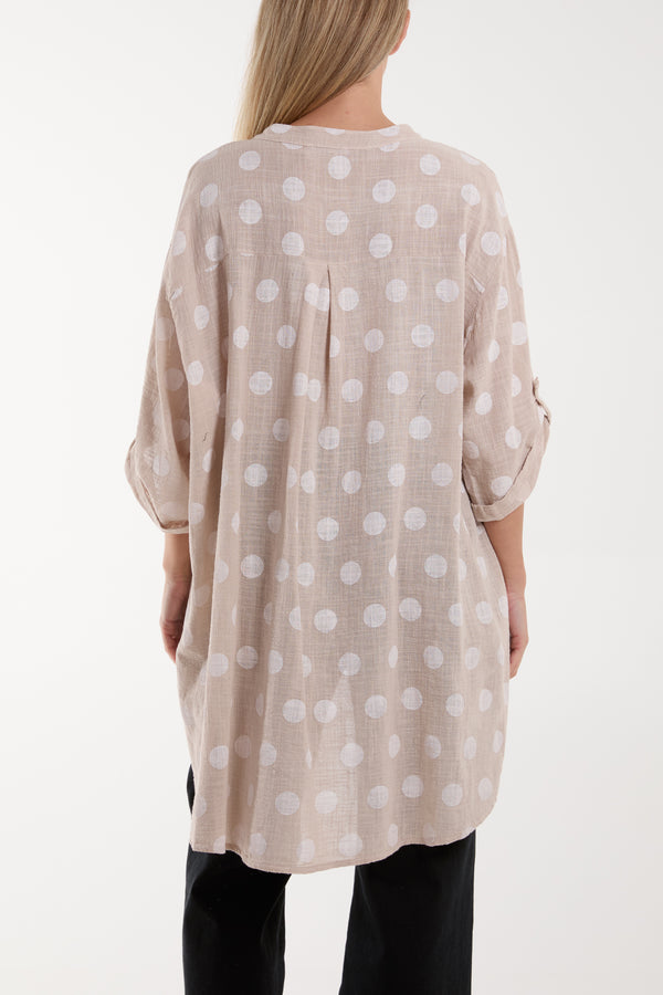 Qed London Polka Dot Cotton Shirt