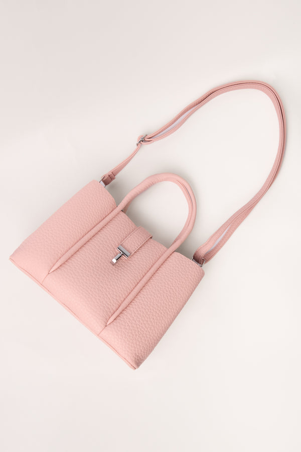 Qed London Polkadot Scarf Faux Leather Handbag