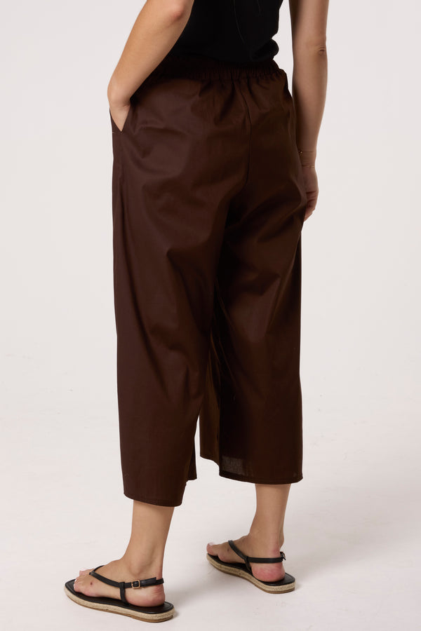 Qed London Poplin Wide Leg Culotte Trousers