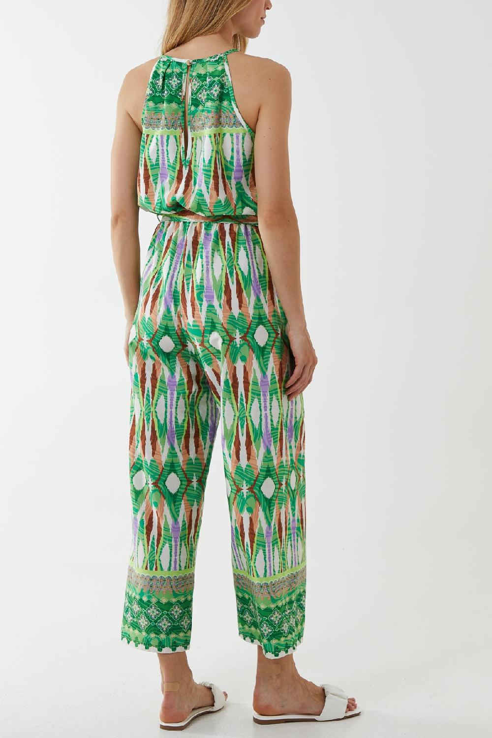 Qed London Printed Halterneck Jumpsuit