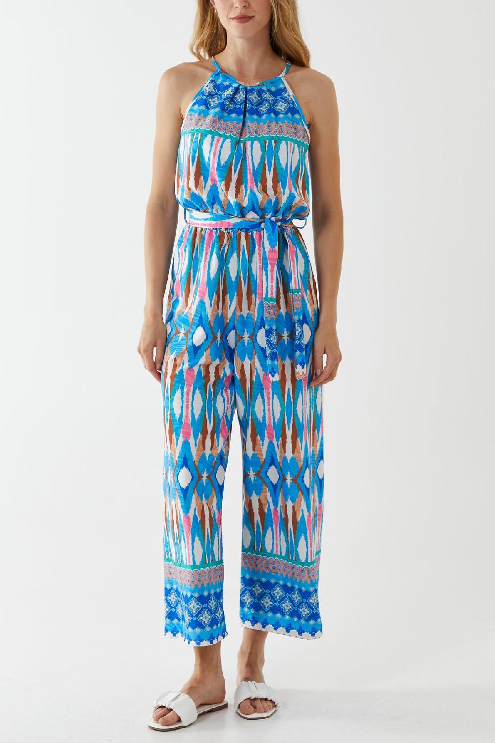 Qed London Printed Halterneck Jumpsuit