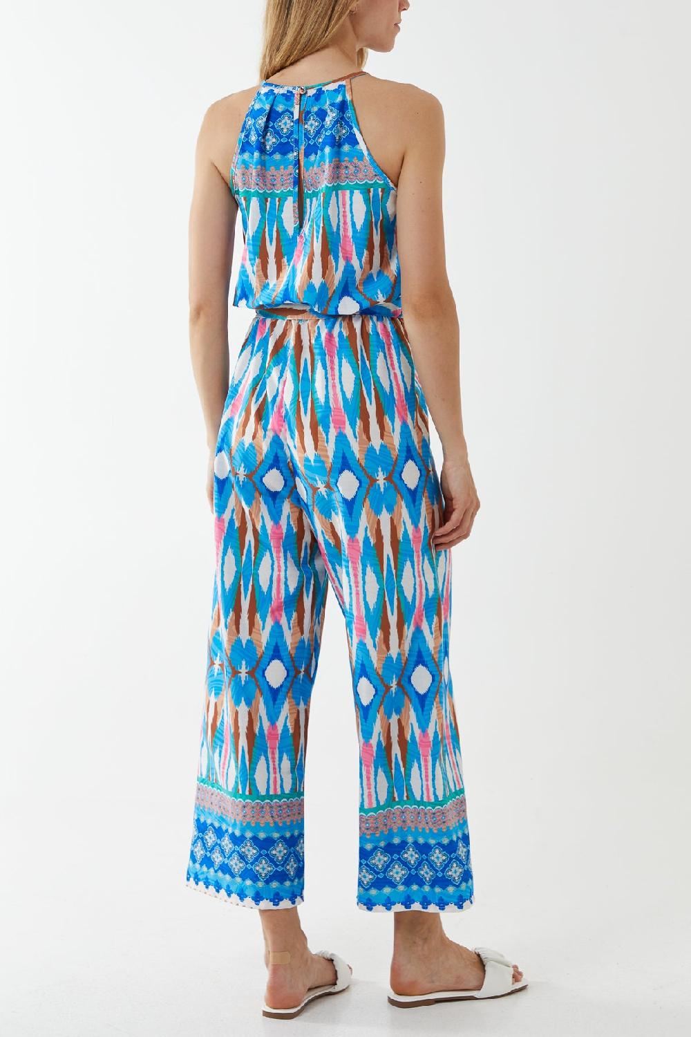 Qed London Printed Halterneck Jumpsuit