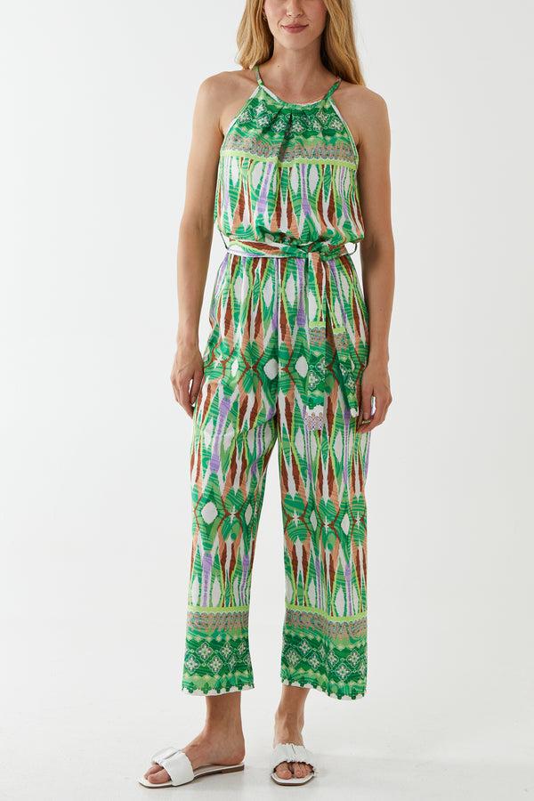 qed london Printed Halterneck Jumpsuit