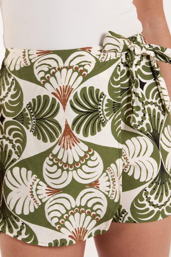 Qed London Printed Wrap Tie Shorts