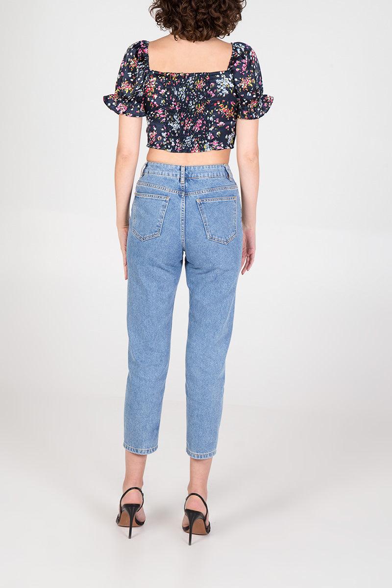 Qed London Puff Sleeve Bustier Top