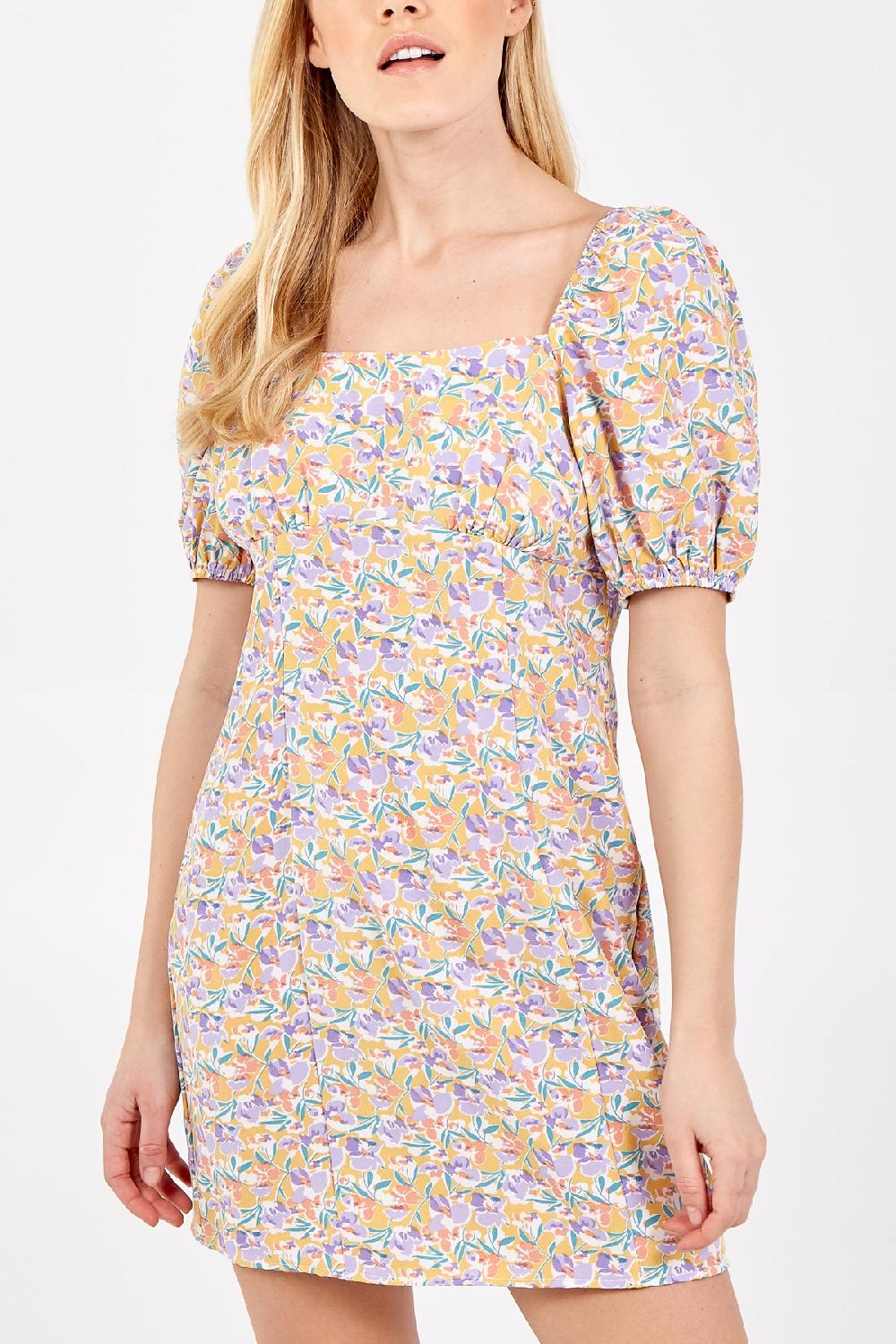 Qed London Puff Sleeve Mini Dress