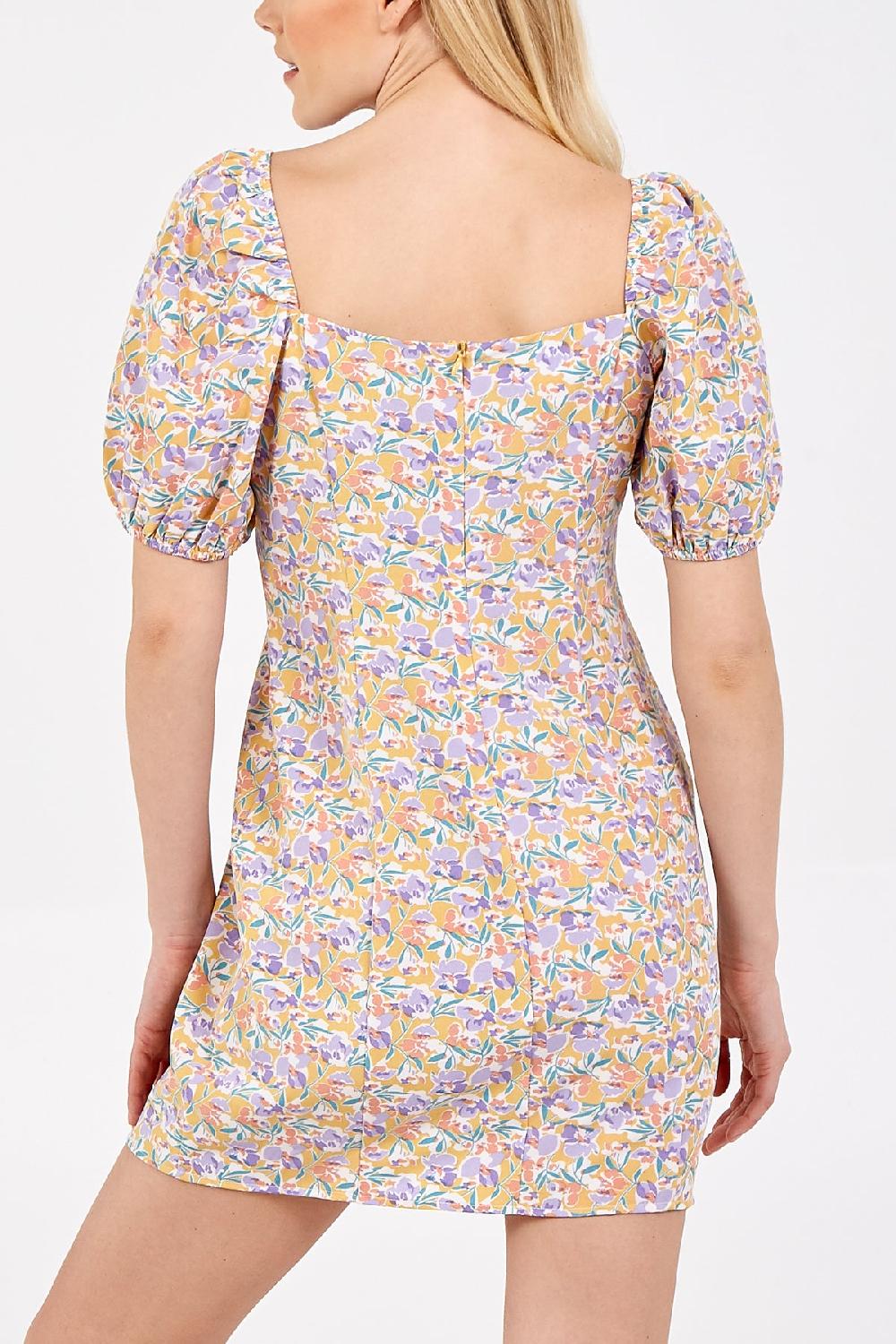 Qed London Puff Sleeve Mini Dress