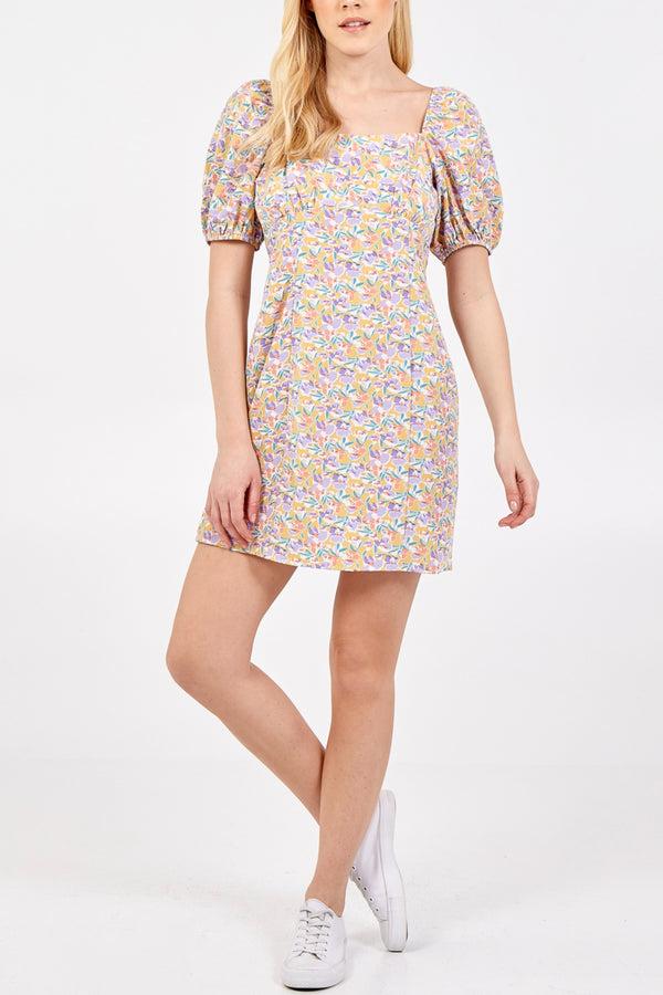 qed london Puff Sleeve Mini Dress