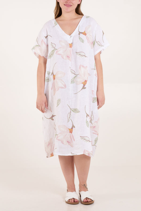 qed london Pure Cotton Lotus Flower Dress