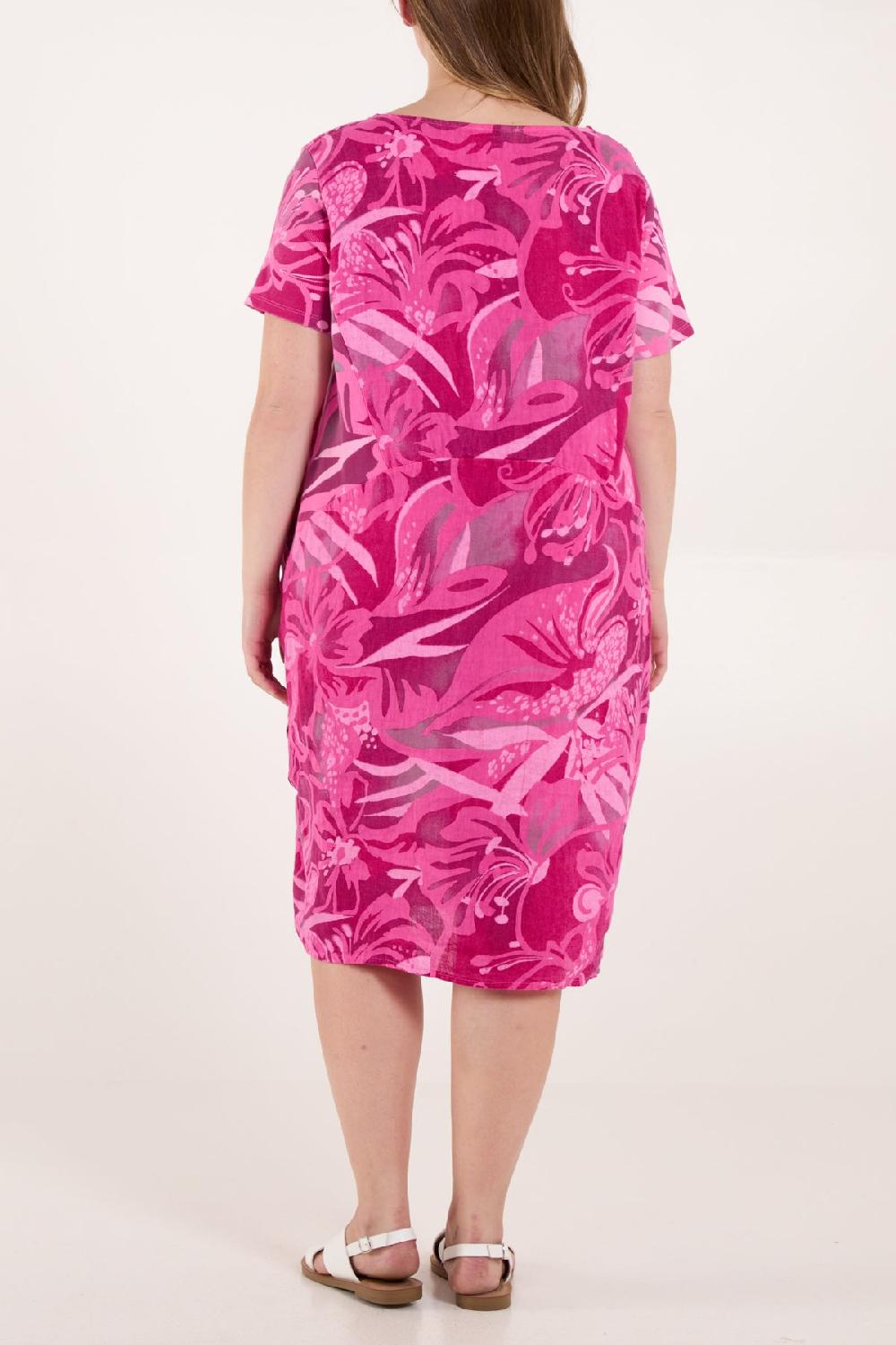 Qed London Pure Linen Tropical Pocket Dress