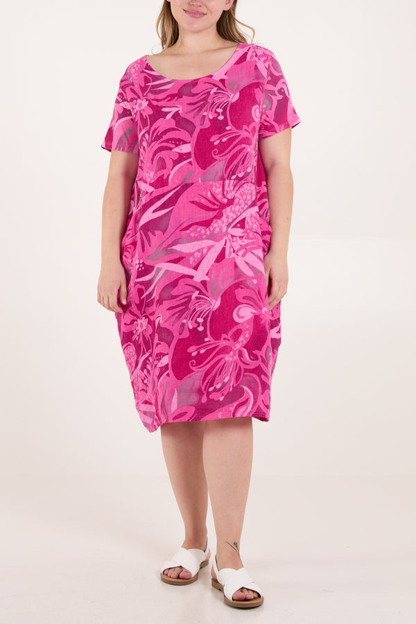 qed london Pure Linen Tropical Pocket Dress