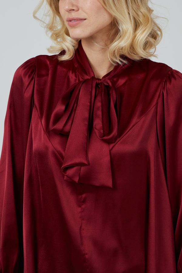 Qed London Pussybow Button Through Shirt